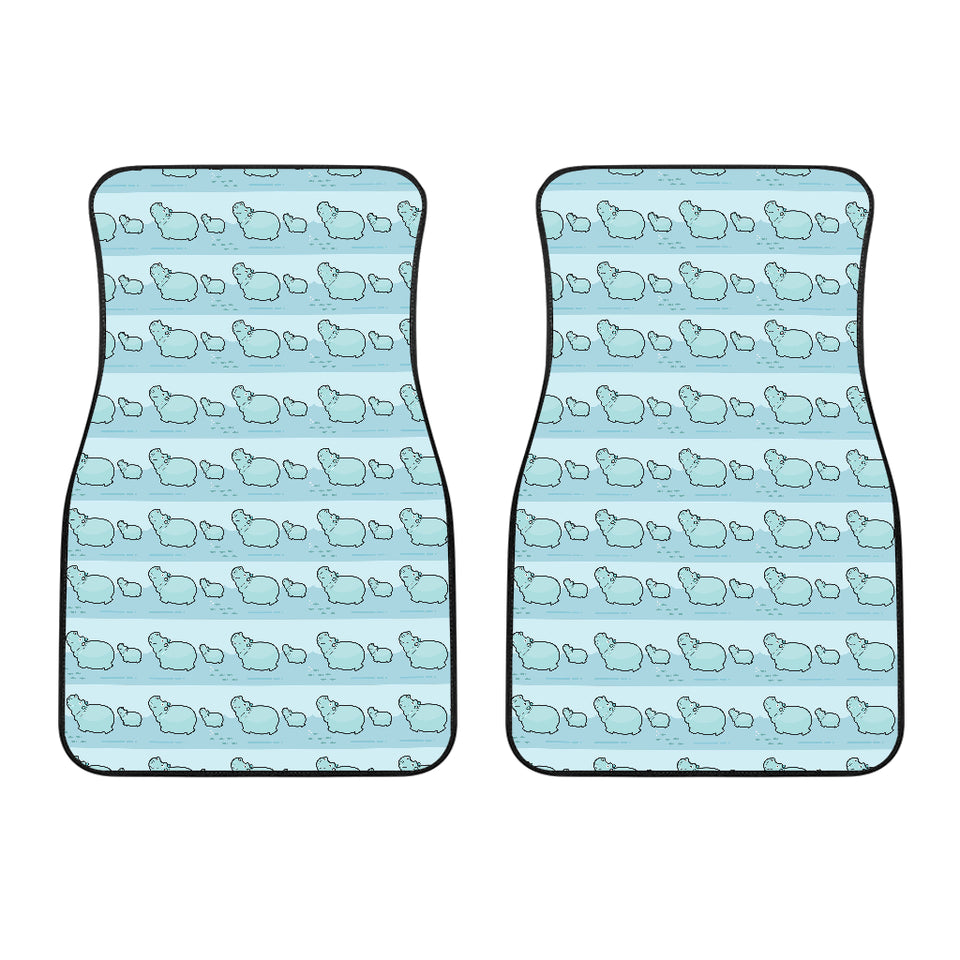 Hippopotamus Pattern Print Design 02 Front Car Mats