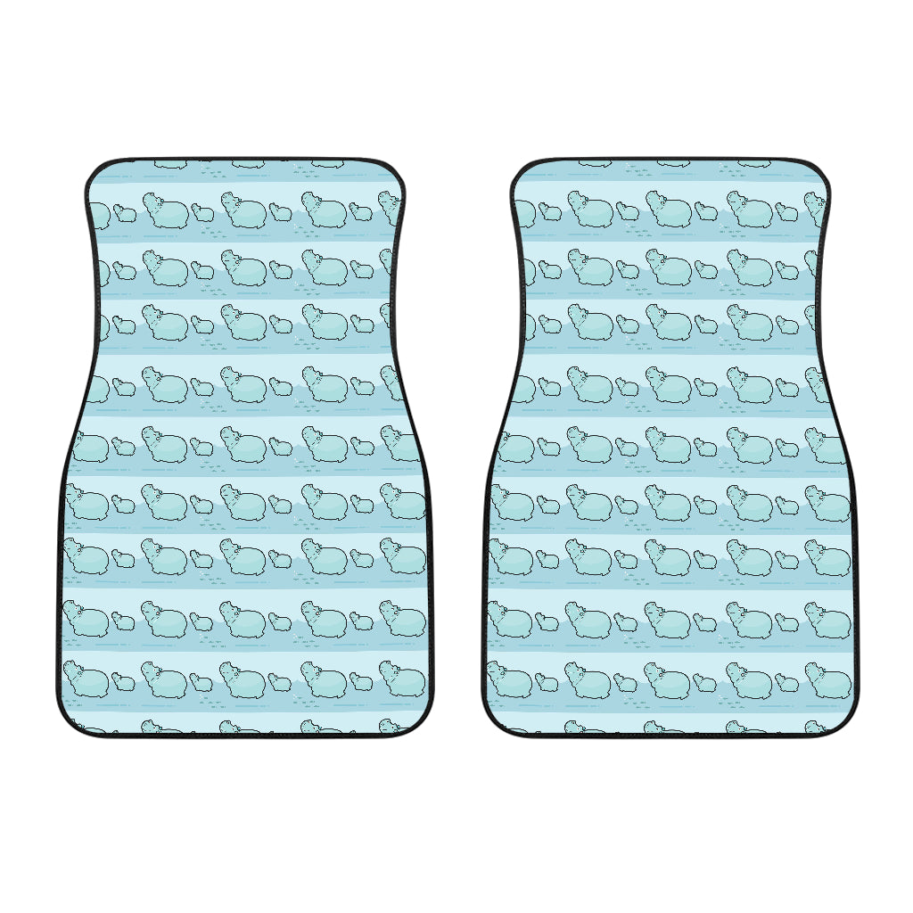 Hippopotamus Pattern Print Design 02 Front Car Mats