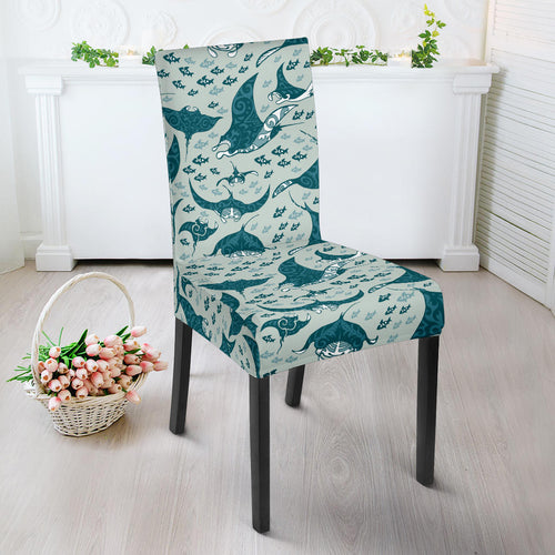 Stingray Pattern Print Design 01 Dining Chair Slipcover
