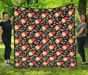 Potato Chips Pattern Print Design 05 Premium Quilt