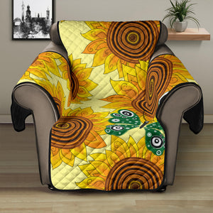 Sunflower Butterfly Pattern Recliner Cover Protector