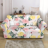 Swan Flower Pattern Loveseat Couch Slipcover