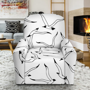 Seagull Pattern Print Design 04 Recliner Chair Slipcover