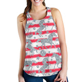 Unicorn Silver Pattern Women Racerback Tank Top