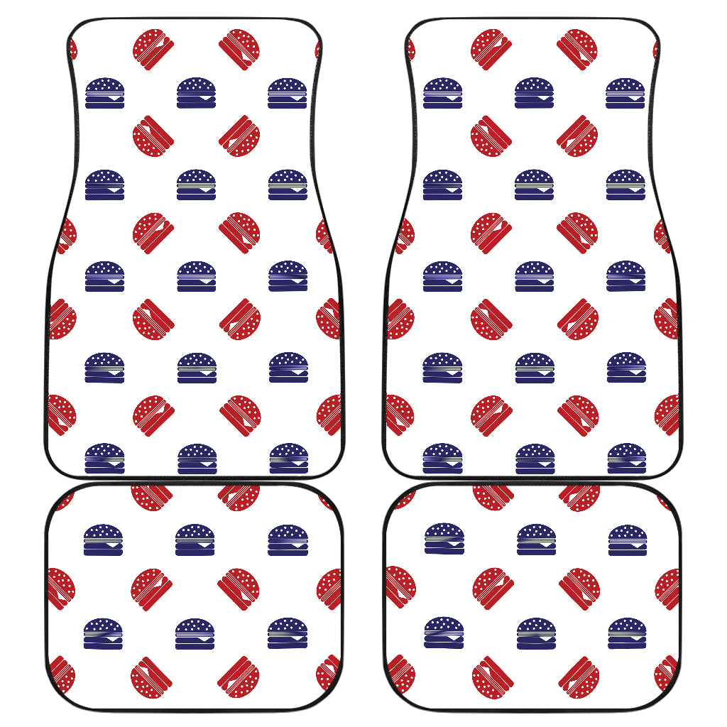 Hamburger Pattern Print Design 04 Front and Back Car Mats