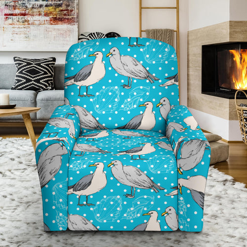 Seagull Pattern Print Design 02 Recliner Chair Slipcover