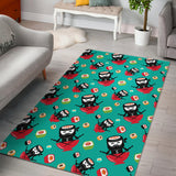 Ninja Sushi Pattern Area Rug