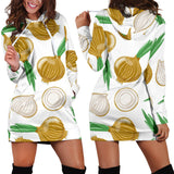 Onion Pattern Background Women Hoodie Dress