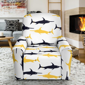 Swordfish Pattern Print Design 05 Recliner Chair Slipcover
