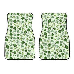 Canabis Marijuana Weed Pattern Print Design 02 Front Car Mats