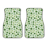 Canabis Marijuana Weed Pattern Print Design 02 Front Car Mats