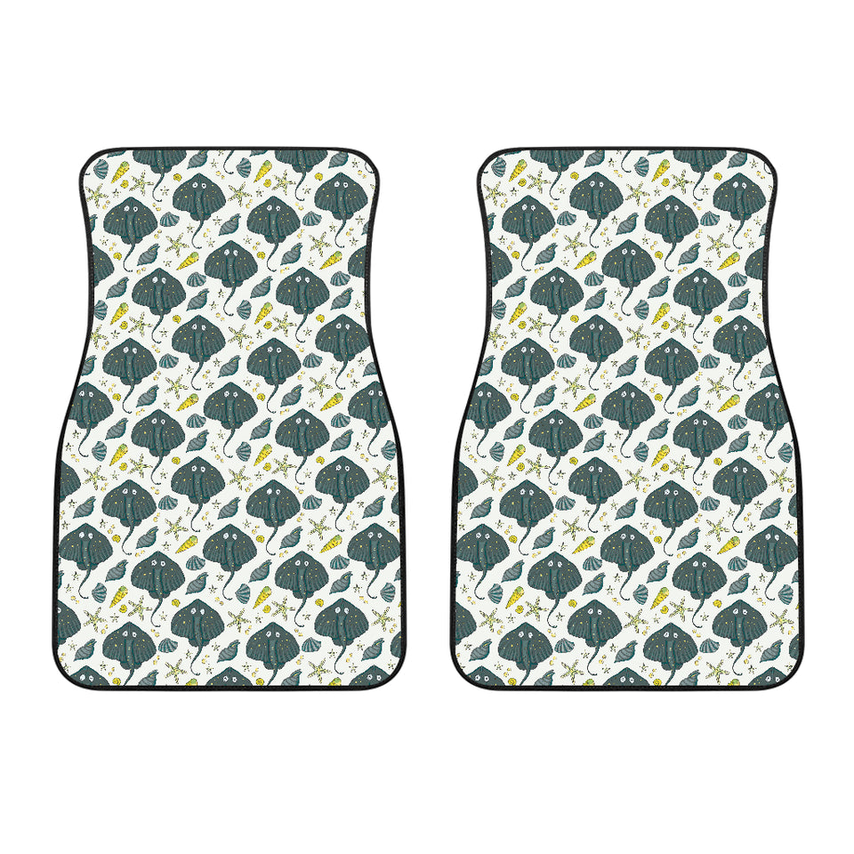 Stingray Pattern Print Design 03 Front Car Mats