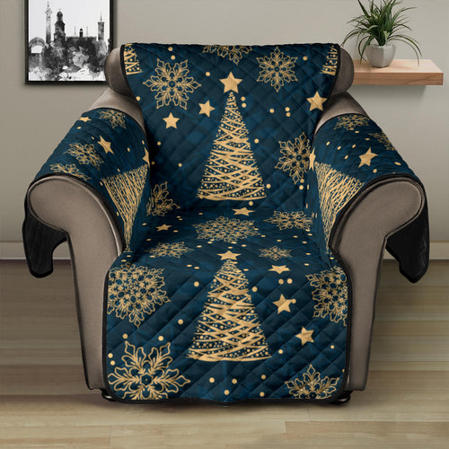 Gold Snowflake Chirstmas Pattern Recliner Cover Protector