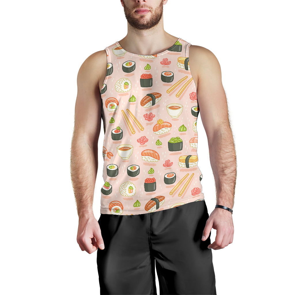 Sushi Pattern Background Men Tank Top