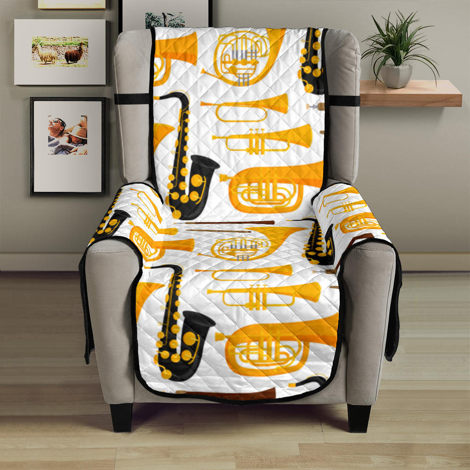 Saxophone Theme Pattern Chair Cover Protector