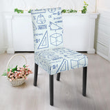 Math Pattern Print Design 03 Dining Chair Slipcover