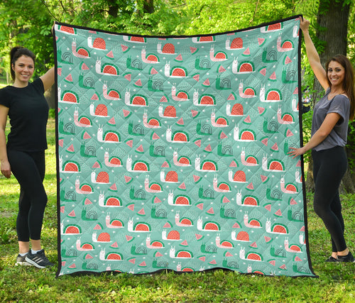 Snail Pattern Print Design 01 Premium Quilt