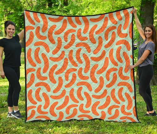 Sausage Pattern Print Design 04 Premium Quilt