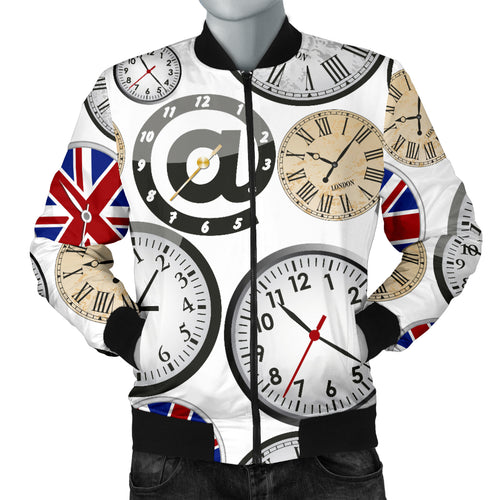 Wall Clock UK Pattern Men Bomber Jacket