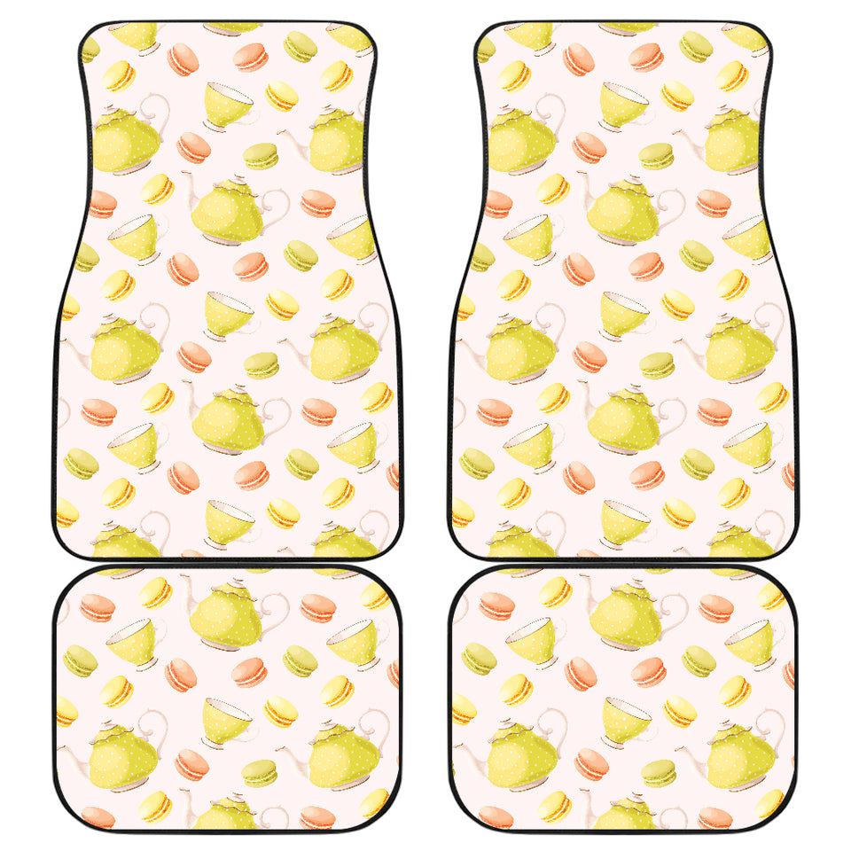 Tea pots Pattern Print Design 03 Front and Back Car Mats