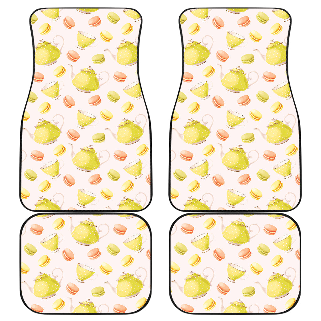 Tea pots Pattern Print Design 03 Front and Back Car Mats