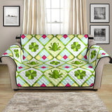 Frog Clover leaves Pattern Loveseat Couch Cover Protector