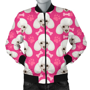 Poodle Pattern Pink background Men Bomber Jacket