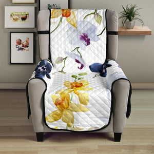 Orchid Pattern Background Chair Cover Protector