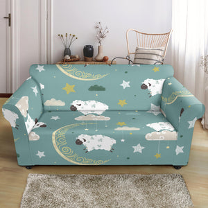 Sheep Sweet Dream Pattern Loveseat Couch Slipcover