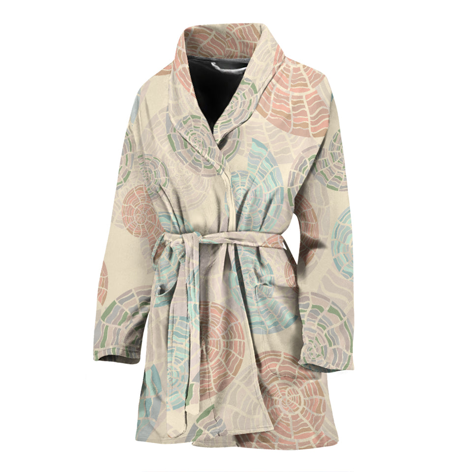Shell Pattern Women Bathrobe