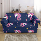 Unicorn Head Pattern Loveseat Couch Slipcover