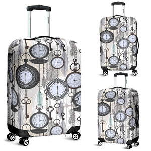Vintage Clock Pattern Luggage Covers