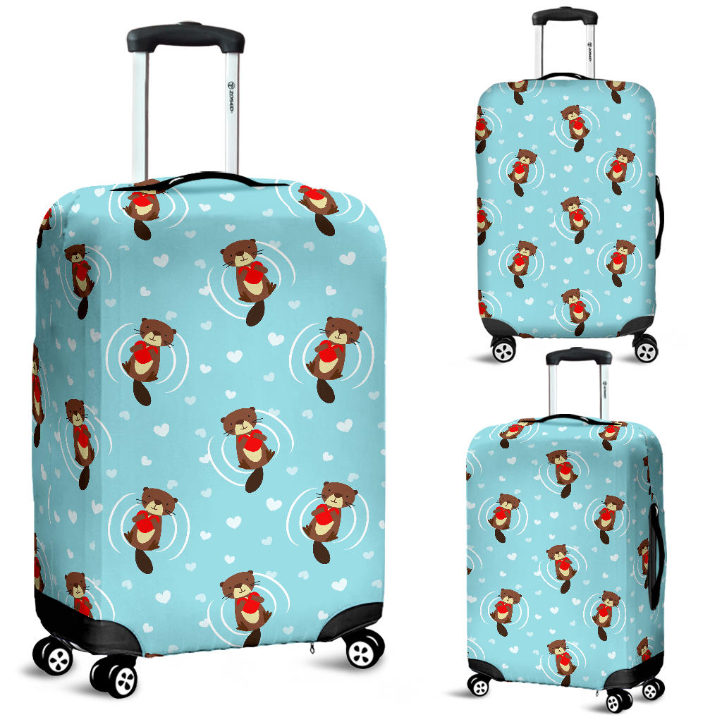 Otter Heart Pattern Luggage Covers