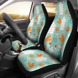 Windmill Pattern Theme Universal Fit Car Seat Covers