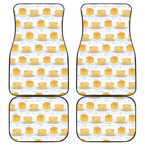 Pancake Pattern Print Design 01 Front and Back Car Mats