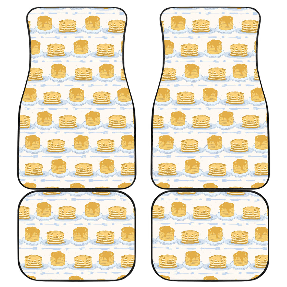 Pancake Pattern Print Design 01 Front and Back Car Mats