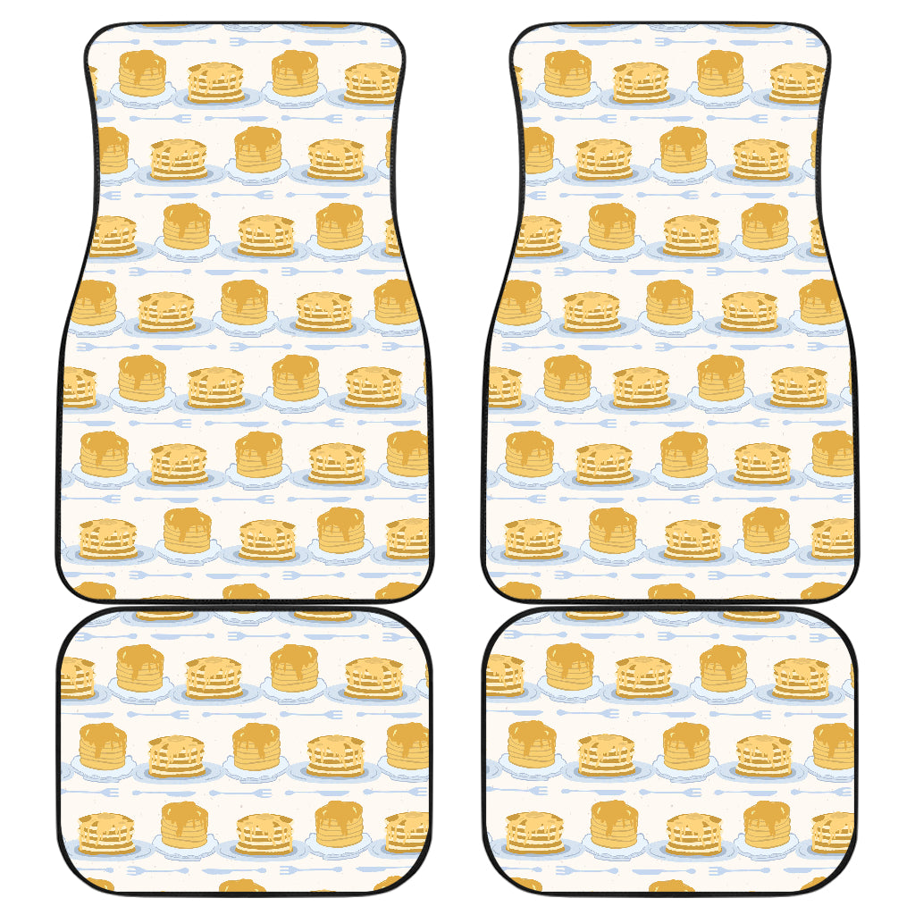 Pancake Pattern Print Design 01 Front and Back Car Mats