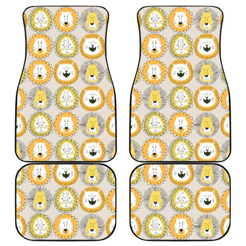 Lion Pattern Print Design 04 Front and Back Car Mats