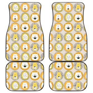 Lion Pattern Print Design 04 Front and Back Car Mats