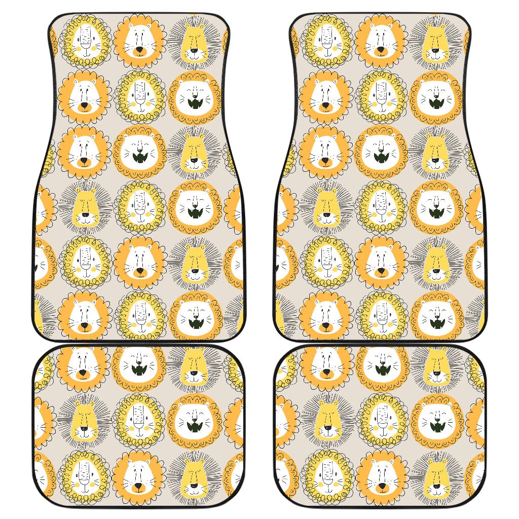 Lion Pattern Print Design 04 Front and Back Car Mats