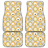 Lion Pattern Print Design 04 Front and Back Car Mats