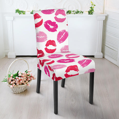 Lips Pattern Print Design 05 Dining Chair Slipcover