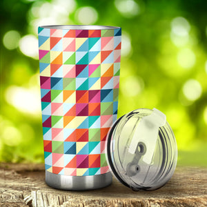 Rainbow Geometric Pattern Tumbler