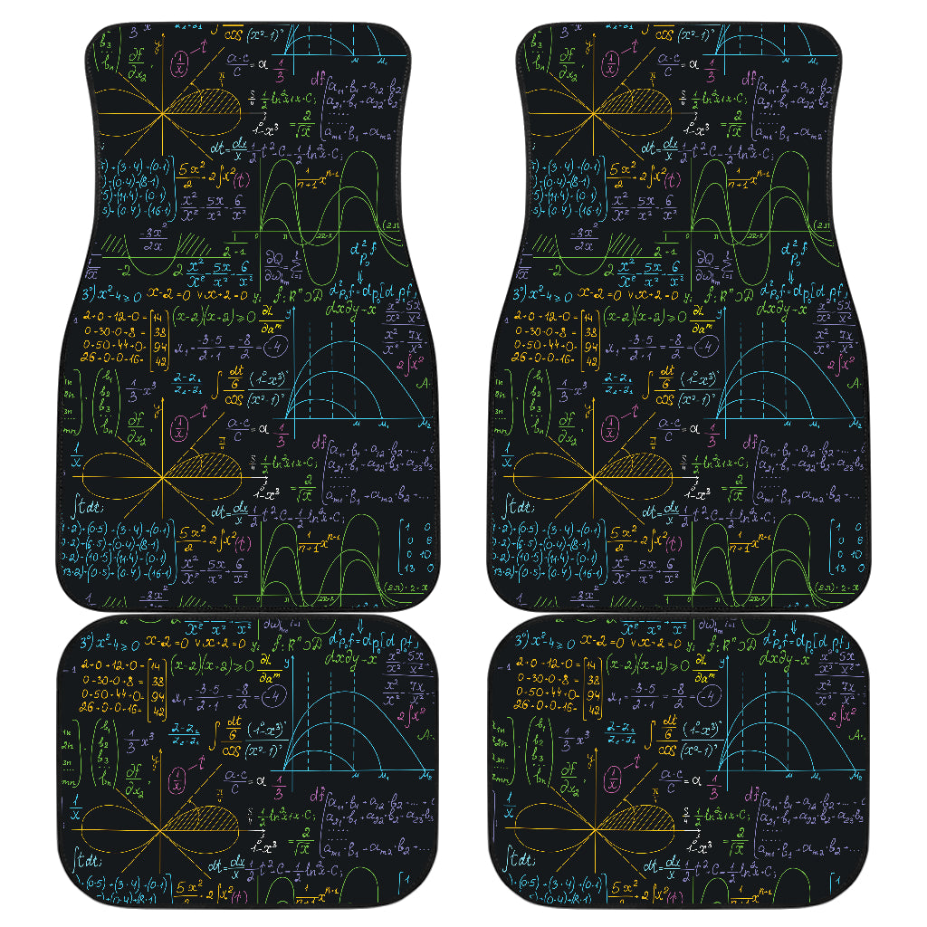 Math Pattern Print Design 04 Front and Back Car Mats