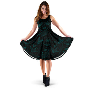 Stingray Pattern Print Design 02 Sleeveless Midi Dress