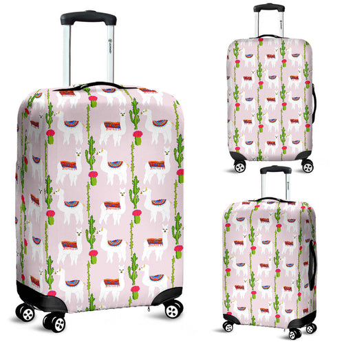 Llama Cactus Pattern Luggage Covers