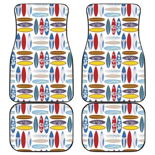 Surfboard Pattern Print Design 02 Front and Back Car Mats