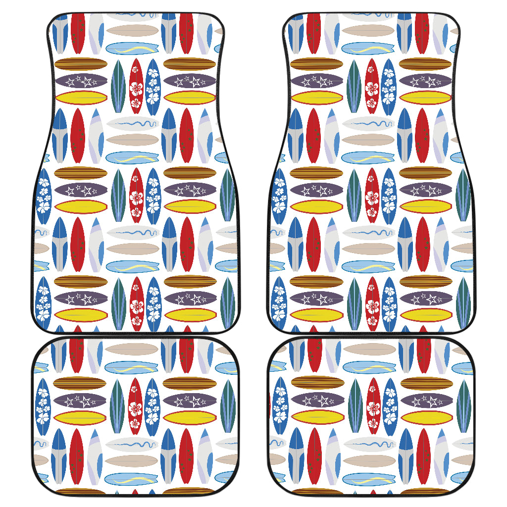 Surfboard Pattern Print Design 02 Front and Back Car Mats