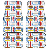 Surfboard Pattern Print Design 02 Front and Back Car Mats