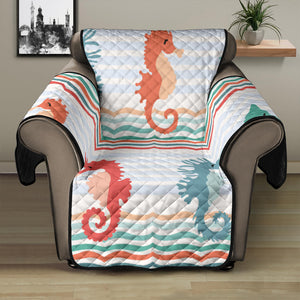 Seahorse Pattern Theme Recliner Cover Protector